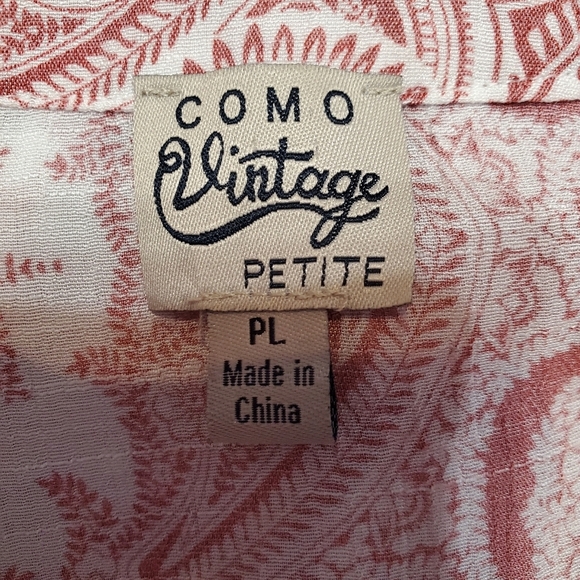 Como Vintage Women's Paisley Boho Top Petite L - Picture 6 of 6